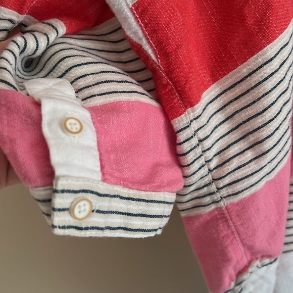 Holding Horses Anthropologie Monroe Striped Button Down Oversized Shirt - Picture 4 of 8